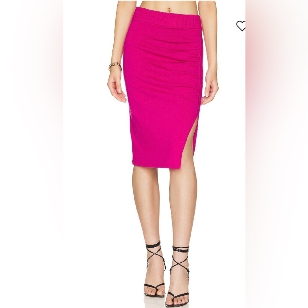 BOBIblack Shirred Slit Midi Skirt NWT